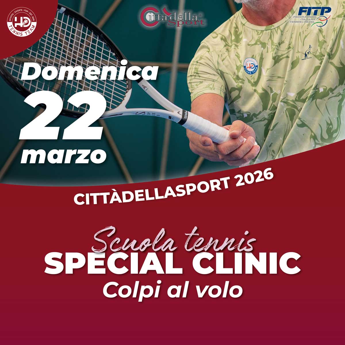 CittàdellaSport | Special Clinic COLPI AL VOLO | 22 marzo 2026