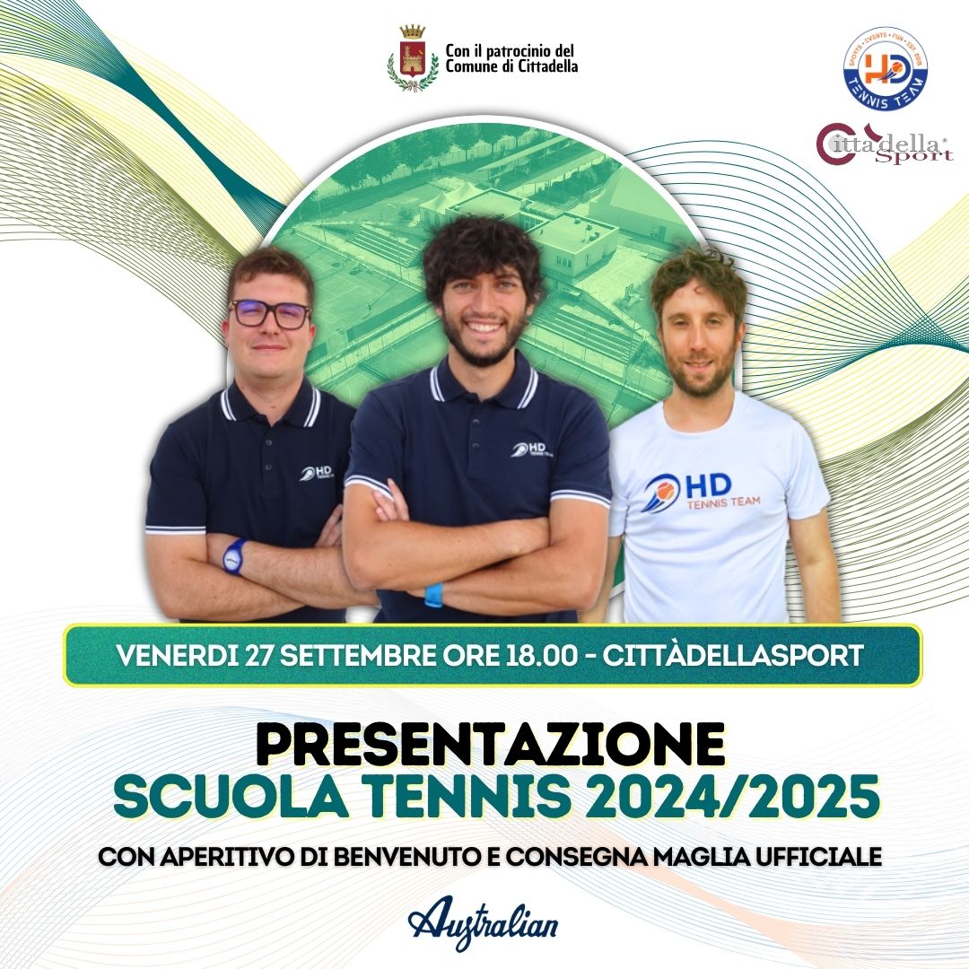 Presentazione Scuola Tennis 2024/25 | Venerdì 27 settembre alle ore 18.00